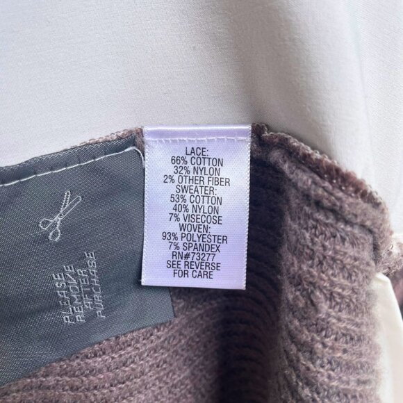 SIMPLY VERA Cowl Neck Lace Knit Sweater w/ Layered Hem S - Picture 6 of 10